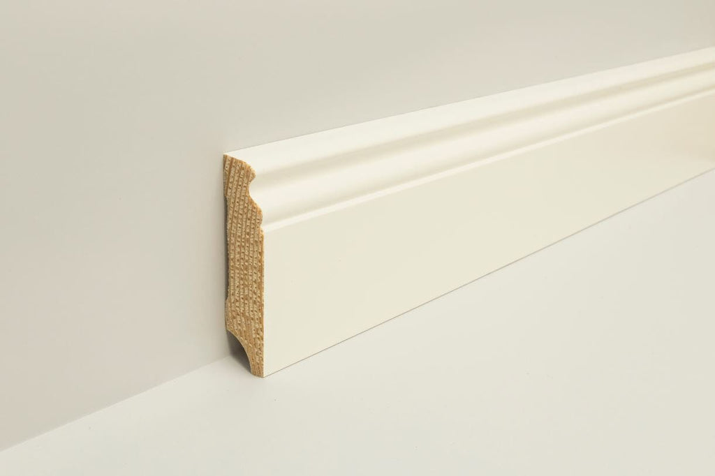 Fußleiste JOKA - Massivholz - weiß Fußleiste JOKA 80 mm Altbau Profil