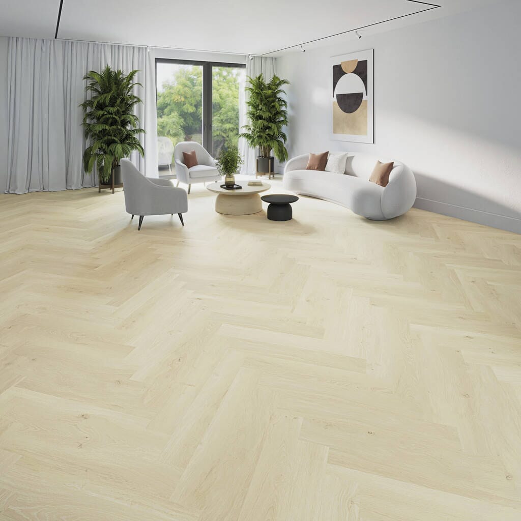 JOKA Designboden 555 Wooden Styles Herringbone Oak light 6701 - Klebevinyl Vinylboden JOKA 