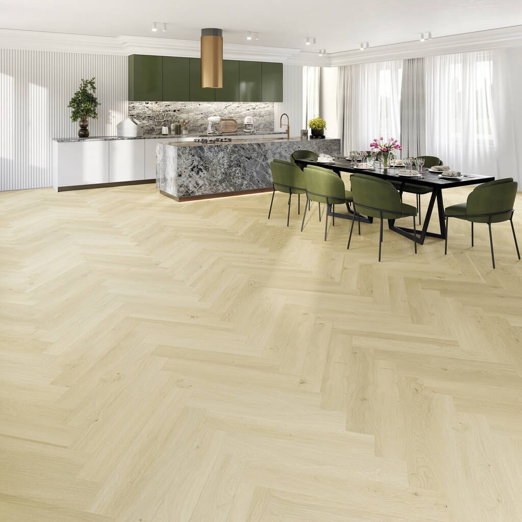 JOKA Designboden 555 Wooden Styles Herringbone Oak nordic 6703 - Klebevinyl Vinylboden JOKA 