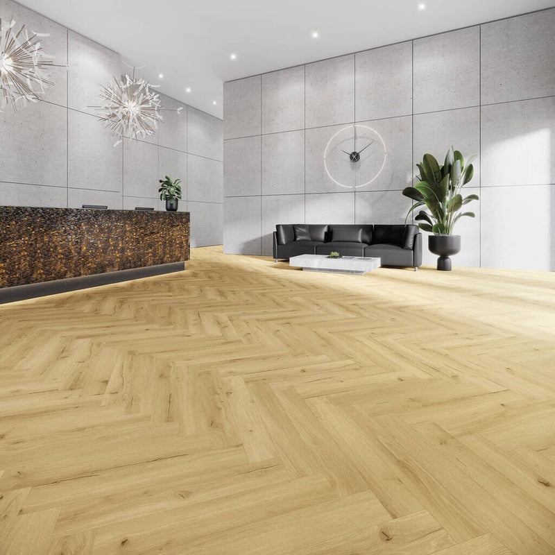 JOKA Designboden 555 Wooden Styles Herringbone Oak Chalet 6706 - Klebevinyl Vinylboden JOKA 