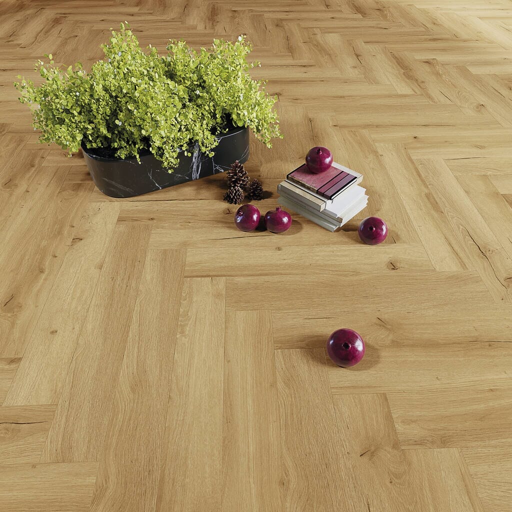 JOKA Designboden 555 Wooden Styles Herringbone Oak Chalet 6706 - Klebevinyl Vinylboden JOKA 