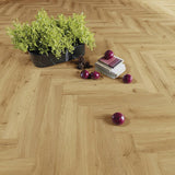 JOKA Designboden 555 Wooden Styles Herringbone Oak Chalet 6706 - Klebevinyl Vinylboden JOKA 