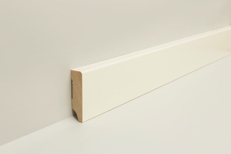 Fußleiste JOKA - Massivholz - weiß Fußleiste JOKA 58 mm Eckig 
